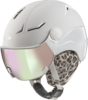 CP Ski Women COYA+ Helmet snowwhite soft touch/white shiny leo ears / Visor Nr. 59 S