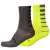 Endura Coolmax® Stripe Socken (Doppelpack): Neon-Gelb - S-M