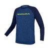 Endura One Clan Langarmshirt für Kinder: Blau - 7-8yrs