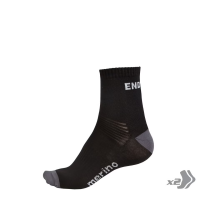 Endura BaaBaa Merino Socken (Doppelpack) für Herren - Schwarz L/XL