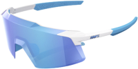 100% 100% Aerocraft - Matte White - HiPER Blue Mirror Lens