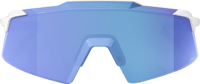 100% 100% Aerocraft - Matte White - HiPER Blue Mirror Lens