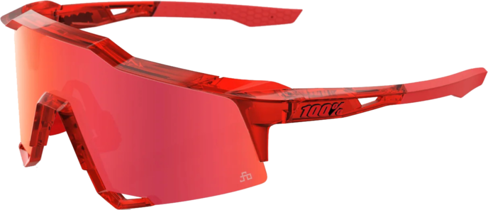 100percent 100% Speedcraft Gloss Translucent Red/Hiper Red Mirror lens
