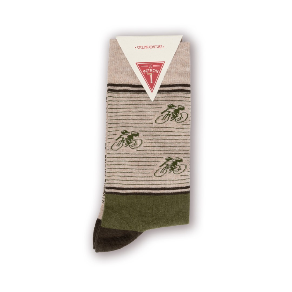 Le Patron Vintage Cyclist Socks army green