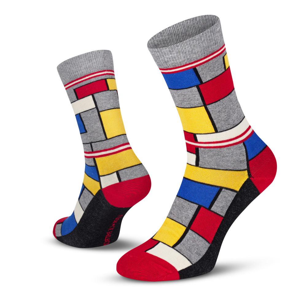 Le Patron Classic Jersey Look Socks mondrian grey