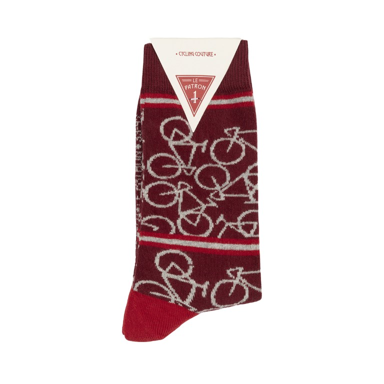 Le Patron Bicycle Socks bordeaux