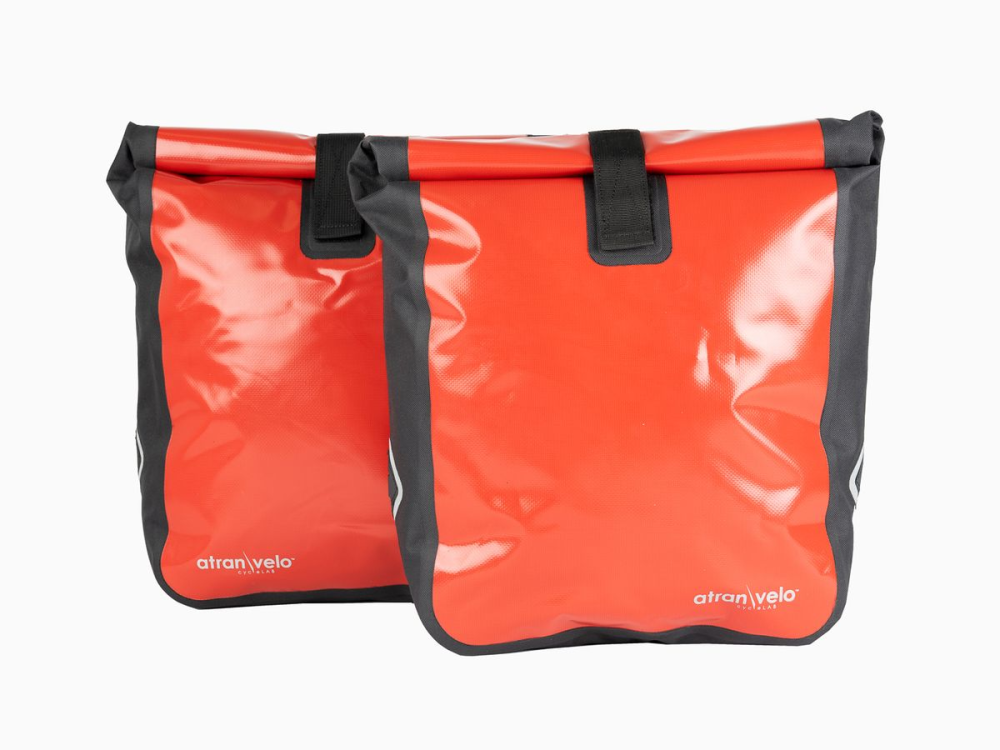 ATRAN VELO Atran Gepäckträgertaschen TRAVEL AVS – 2×25 L rot​-​schwarz – mit Adapter AVS