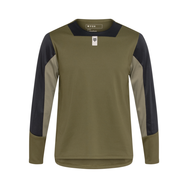 Fox Racing Yth Defend LS Jersey, olive green, Y