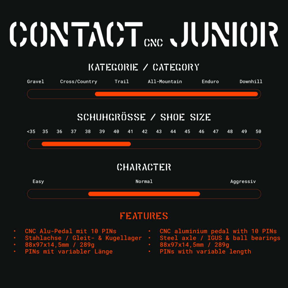 TATZE CONTACT Junior Pedal, schwarz