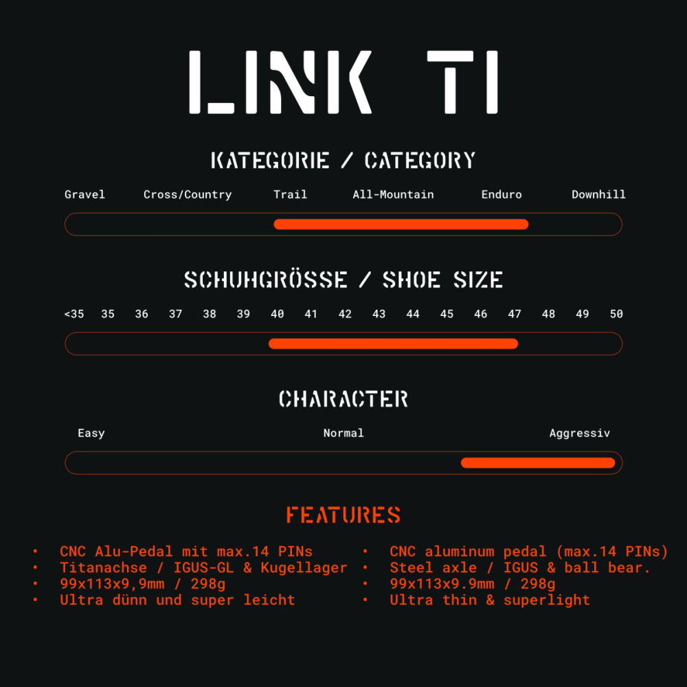 Tatze TATZE LINK Pedal Titan, schwarz