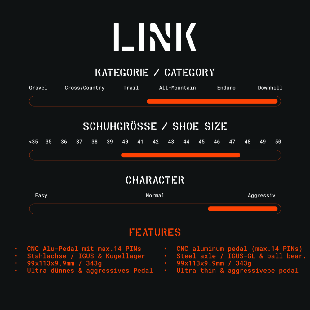 Tatze TATZE LINK Pedal, schwarz