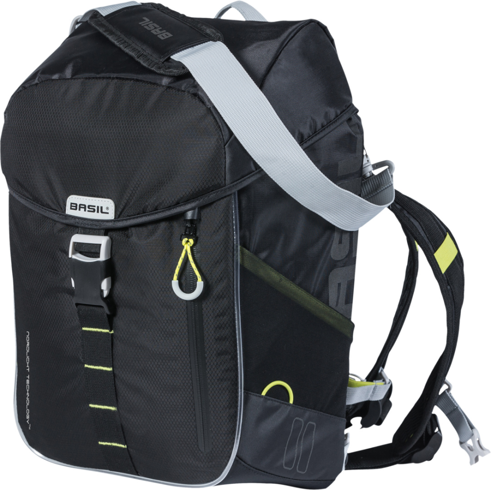 Basil Miles Nordlicht Fahrradrucksack schwarz/lime