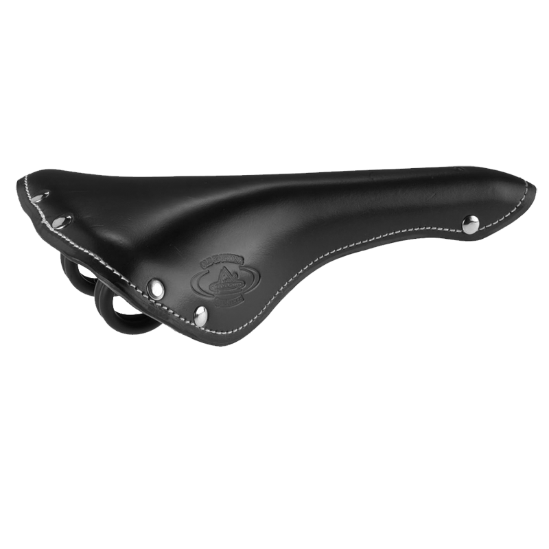 Sattel, MTB, Stahlgestänge, Leder schwarz