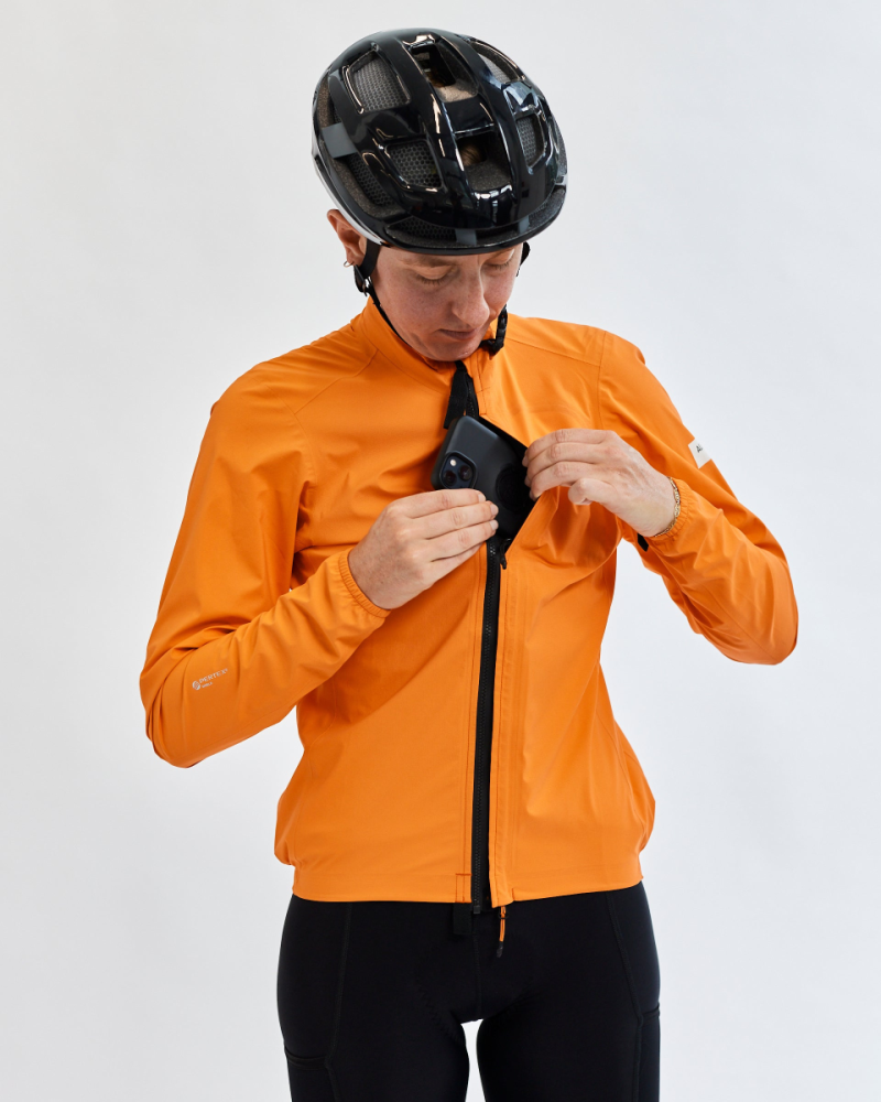 Albion Cycling Women's All Road Pertex® Shield Rain Jacket (Orange)