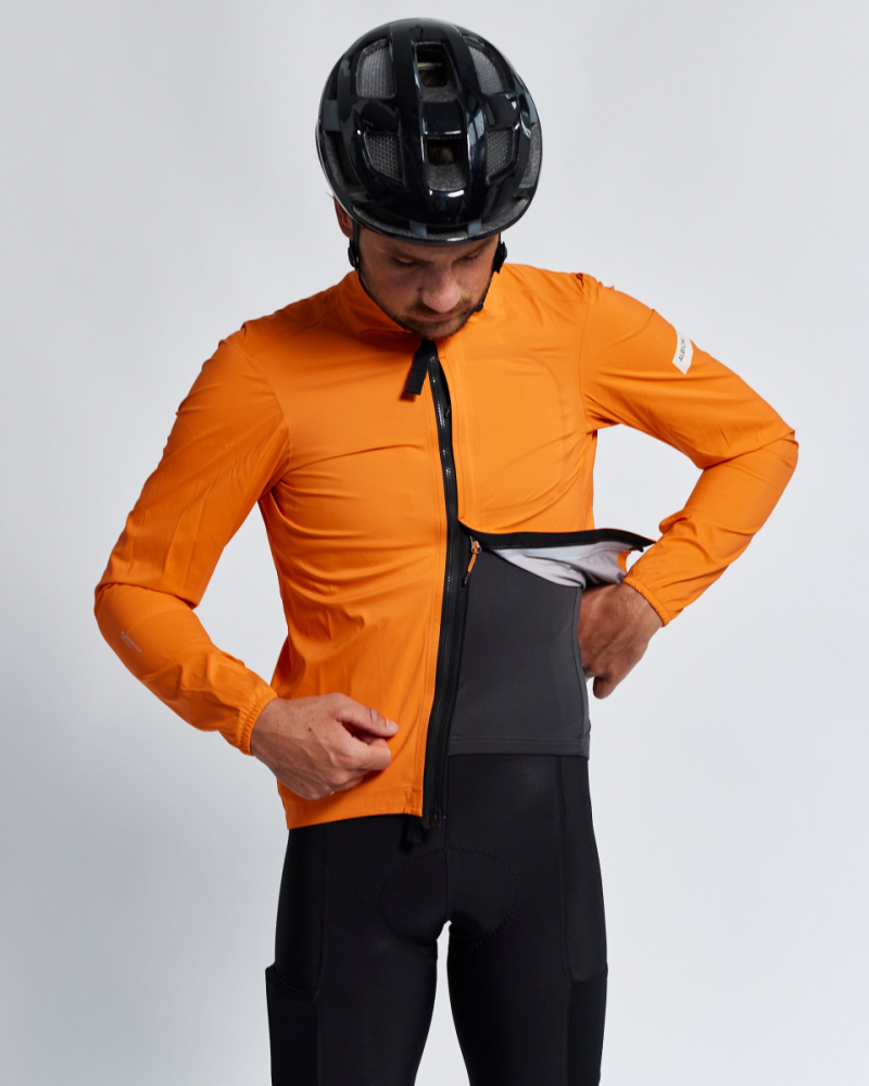 Albion Cycling Men's All Road Pertex® Shield Rain Jacket (Orange)