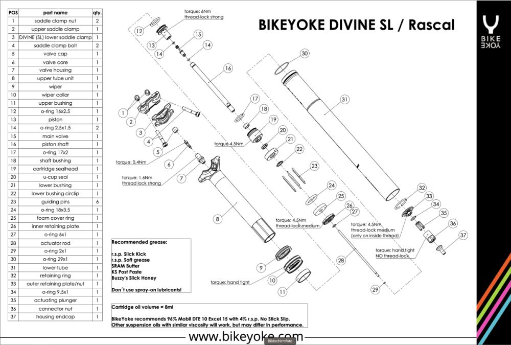 BikeYoke Divine SL Rascal Dropper Post, 31.6 mm/80 mm, ohne Hebel.