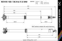 BikeYoke Revive 3.0 Dropper Post, 31.6 mm/160 mm, ohne Hebel.