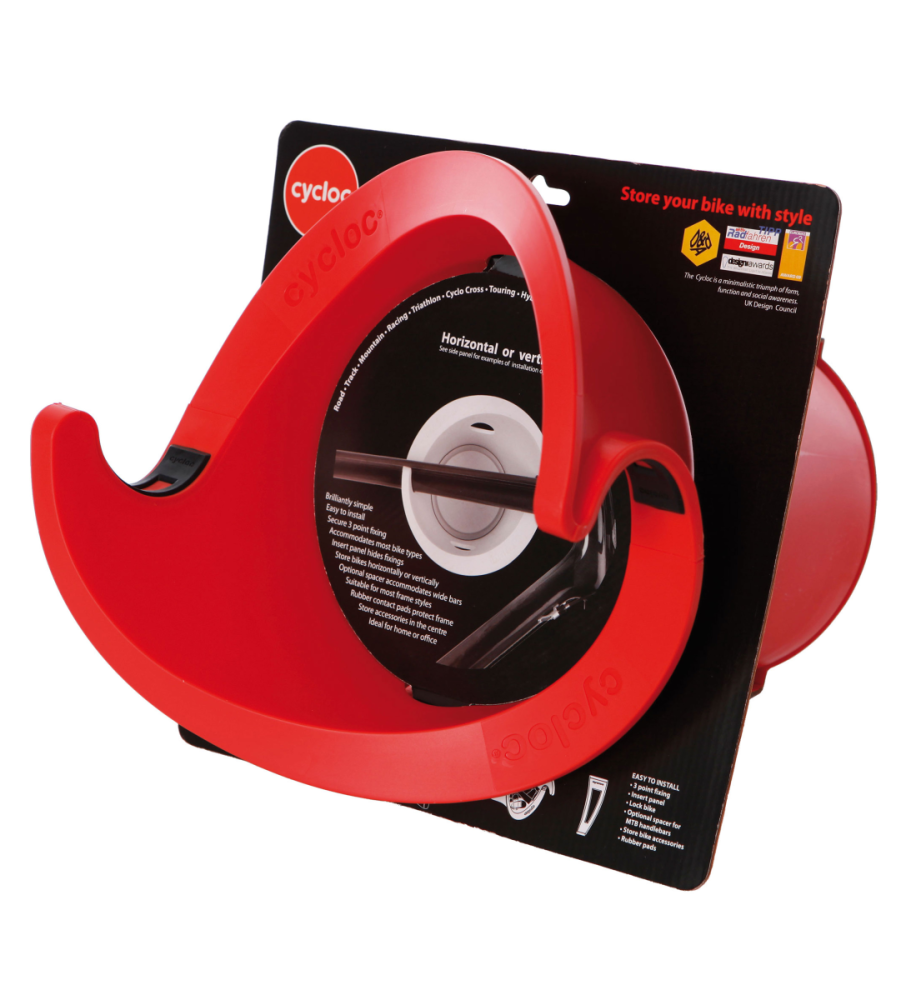 Cycloc Solo, Velo-Wandhalterung. Rot-Orange.