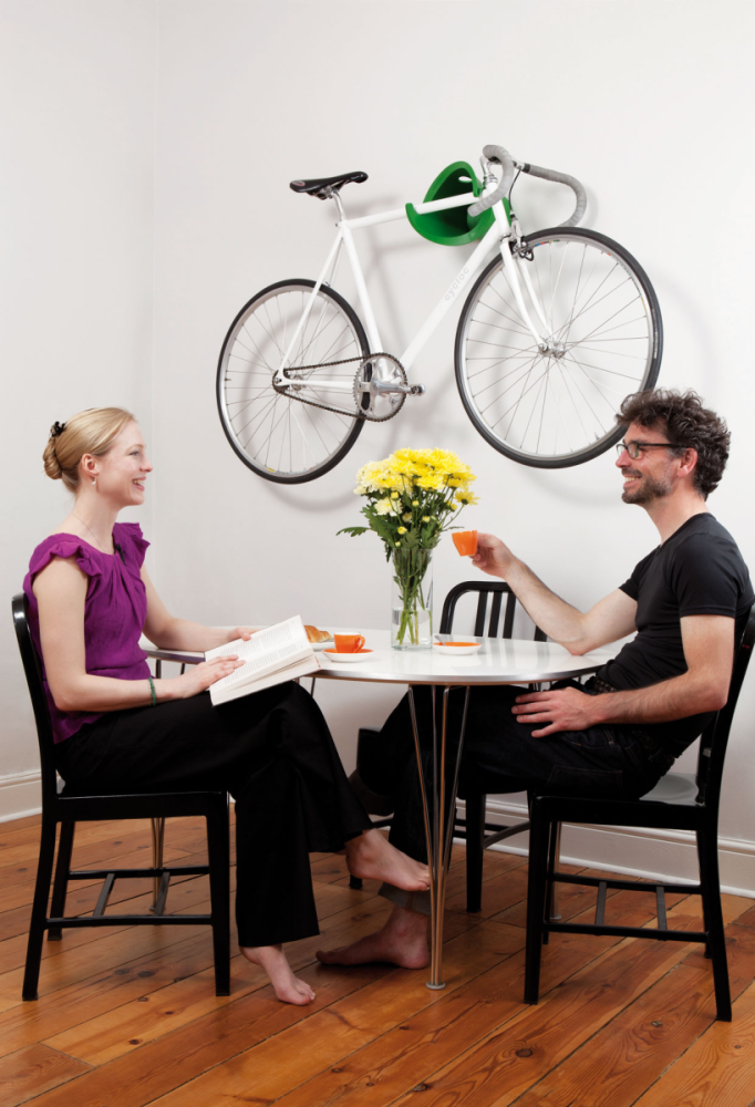 Cycloc Solo, Velo-Wandhalterung. Rot-Orange.