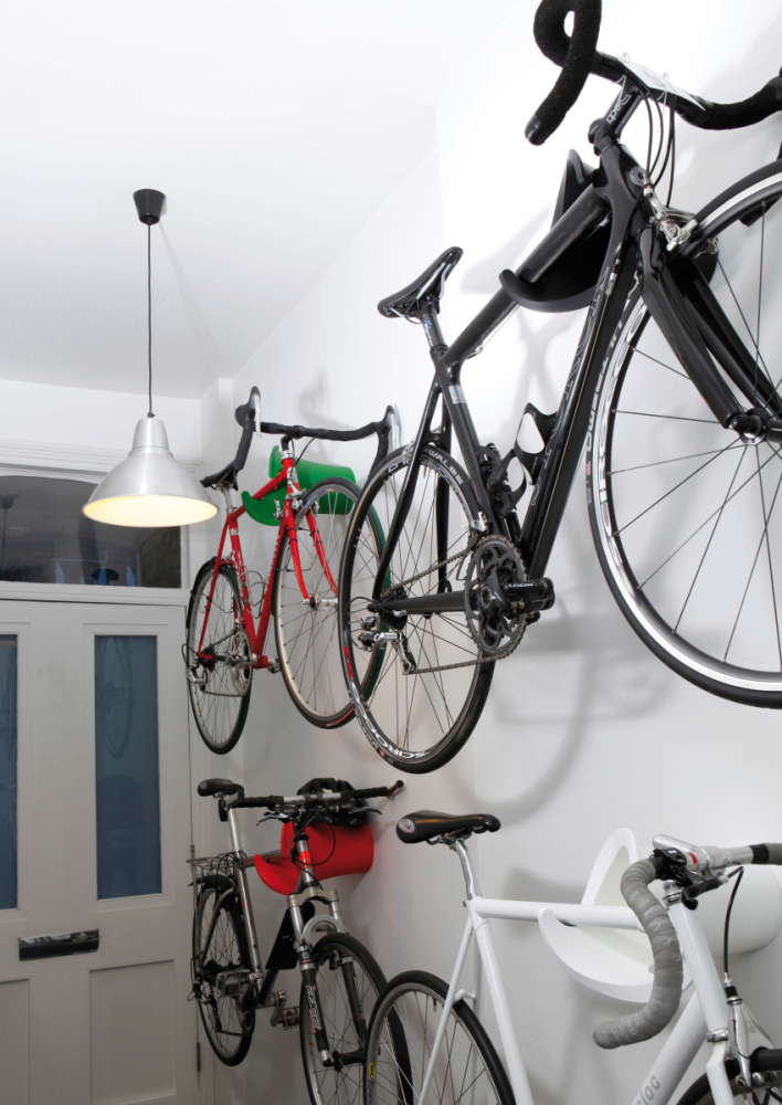 Cycloc Solo, Velo-Wandhalterung. Rot-Orange.