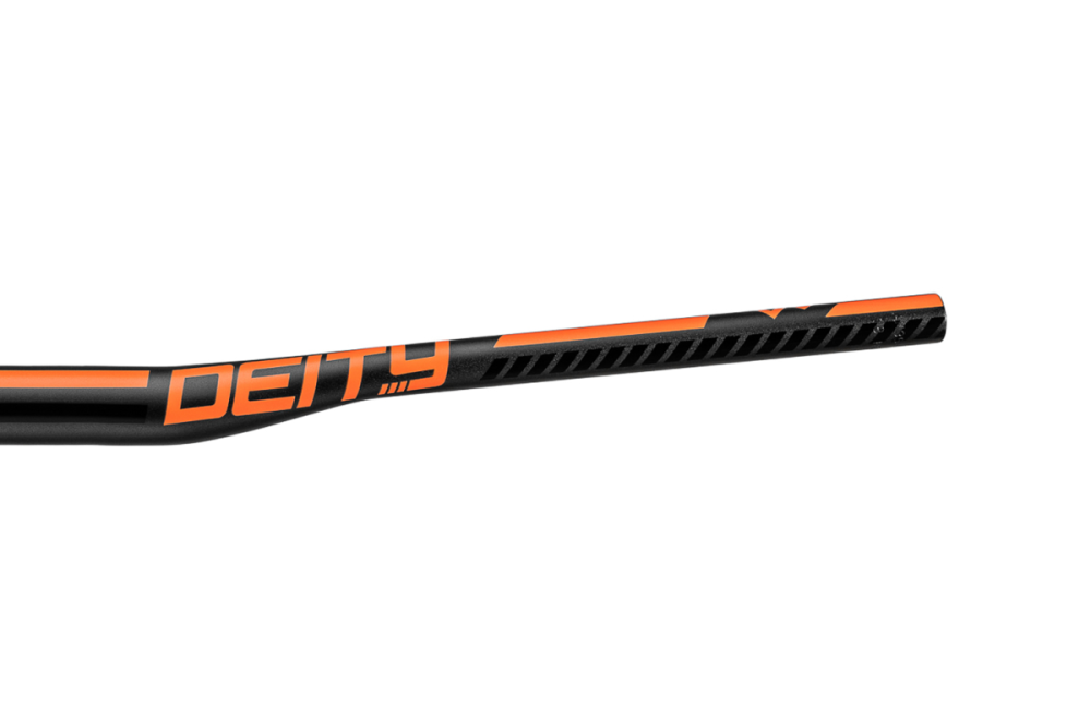Deity Ridgeline Lenker, 800 mm, 15 mm Rise, 35 mm Lenkerklemmung. Black / Orange.