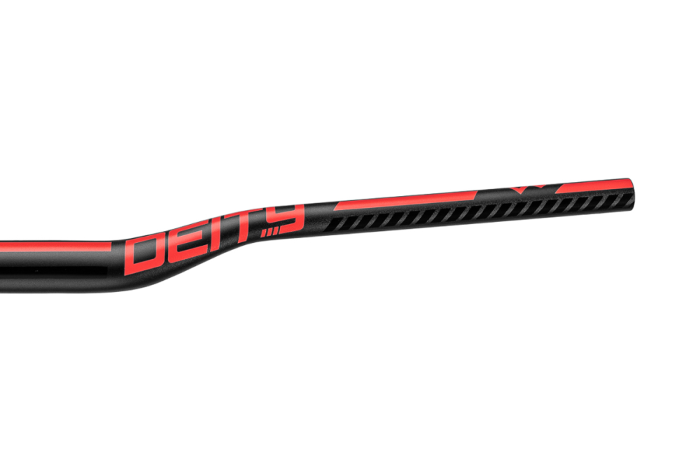 Deity Ridgeline Lenker, 800 mm, 25 mm Rise, 35 mm Lenkerklemmung. Black / Red.