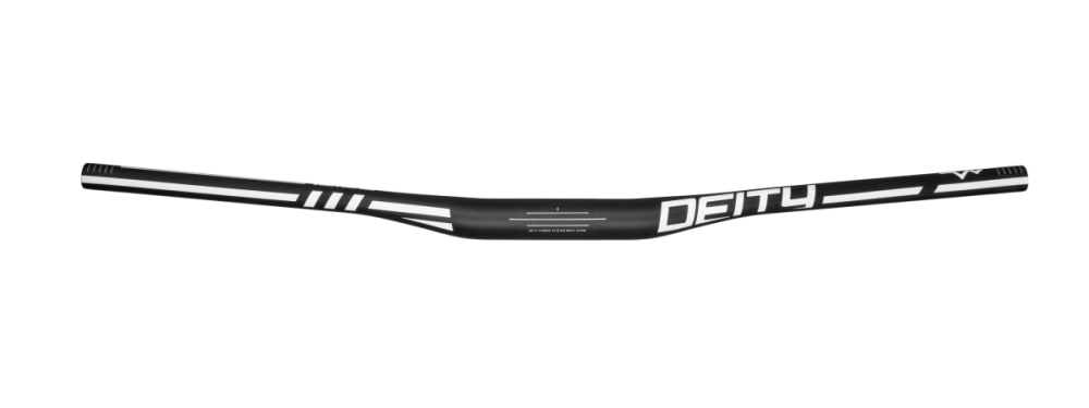 Deity Skywire Carbonlenker, 800 mm, 15 mm Rise, 35 mm Lenkerklemmung. Carbon/White.