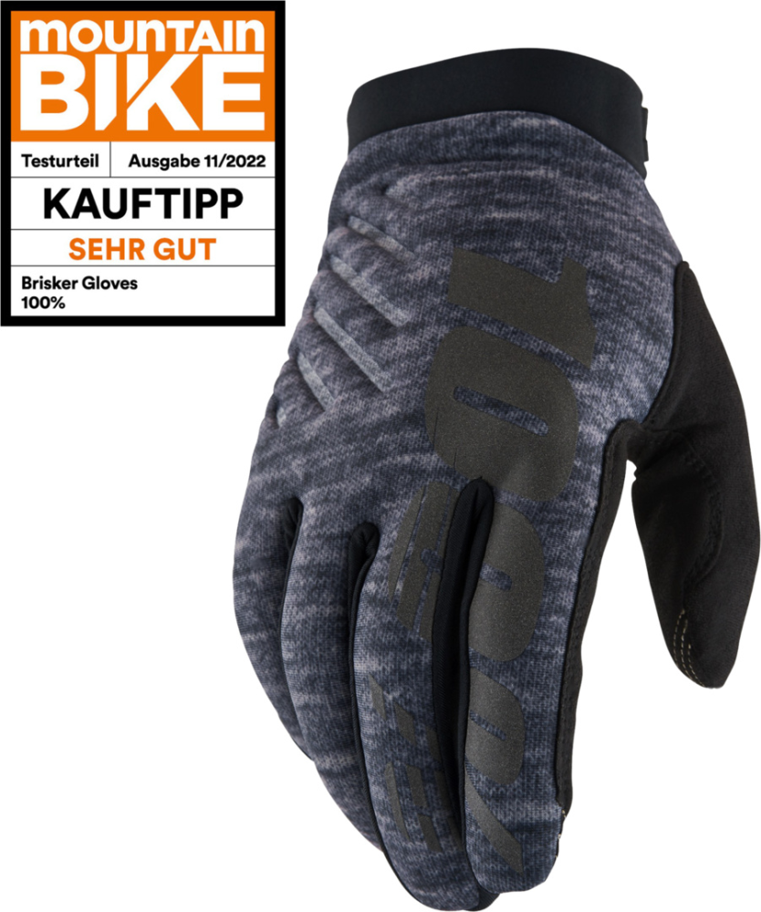 100percent Brisker Gloves Heather Grey grau L