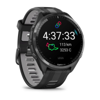 Garmin Forerunner® 965, Schwarz/Carbongrau DLC Titan mit Silikon-Wechselarmband 22 mm Schwarz/Hellgrau