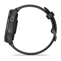 Garmin Forerunner® 965, Schwarz/Carbongrau DLC Titan mit Silikon-Wechselarmband 22 mm Schwarz/Hellgrau