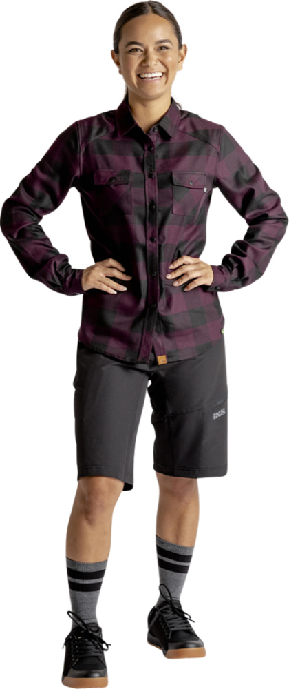 IXS Women's Carve Digger Shirt raisin-schwarz 42