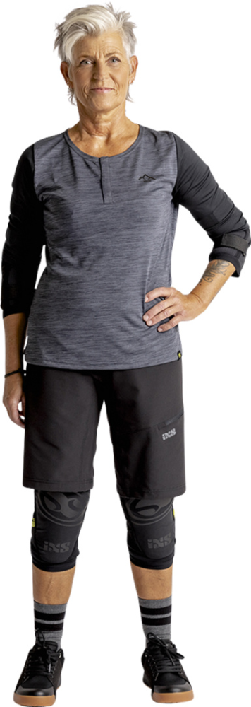 IXS Women's Carve X 3/4 Henley graphit-solid schwarz 42