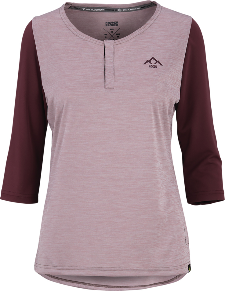 IXS Women's Carve X 3/4 Henley taupe-raisin 44