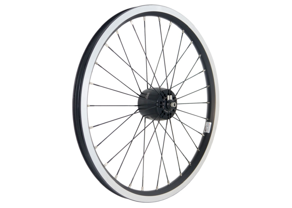SON Laufrad für Brompton Nabe silber elox.