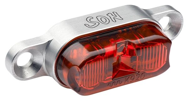 SON Rücklicht für Gepäckträger silber/rot
