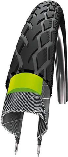 Schwalbe 700x35C The Green Marathon 622-37 Pneu schwarz Kevlar Profil HS 420 Reflex
