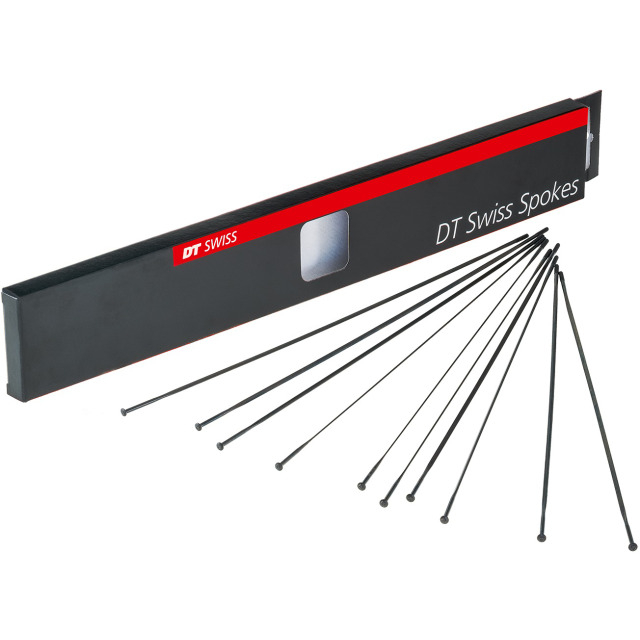 DT Swiss Speichen Aerolite straightpull 286mm schwarz, 2,0/2,3x0,9mm, ohne Nippel, Karton à 20 Stk.