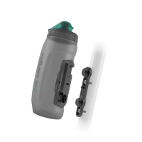 Fidlock TWIST Trinkflasche 590 ml antibakteriell, Set (mit Bottle Connector und Bike Base). Transparent Blac