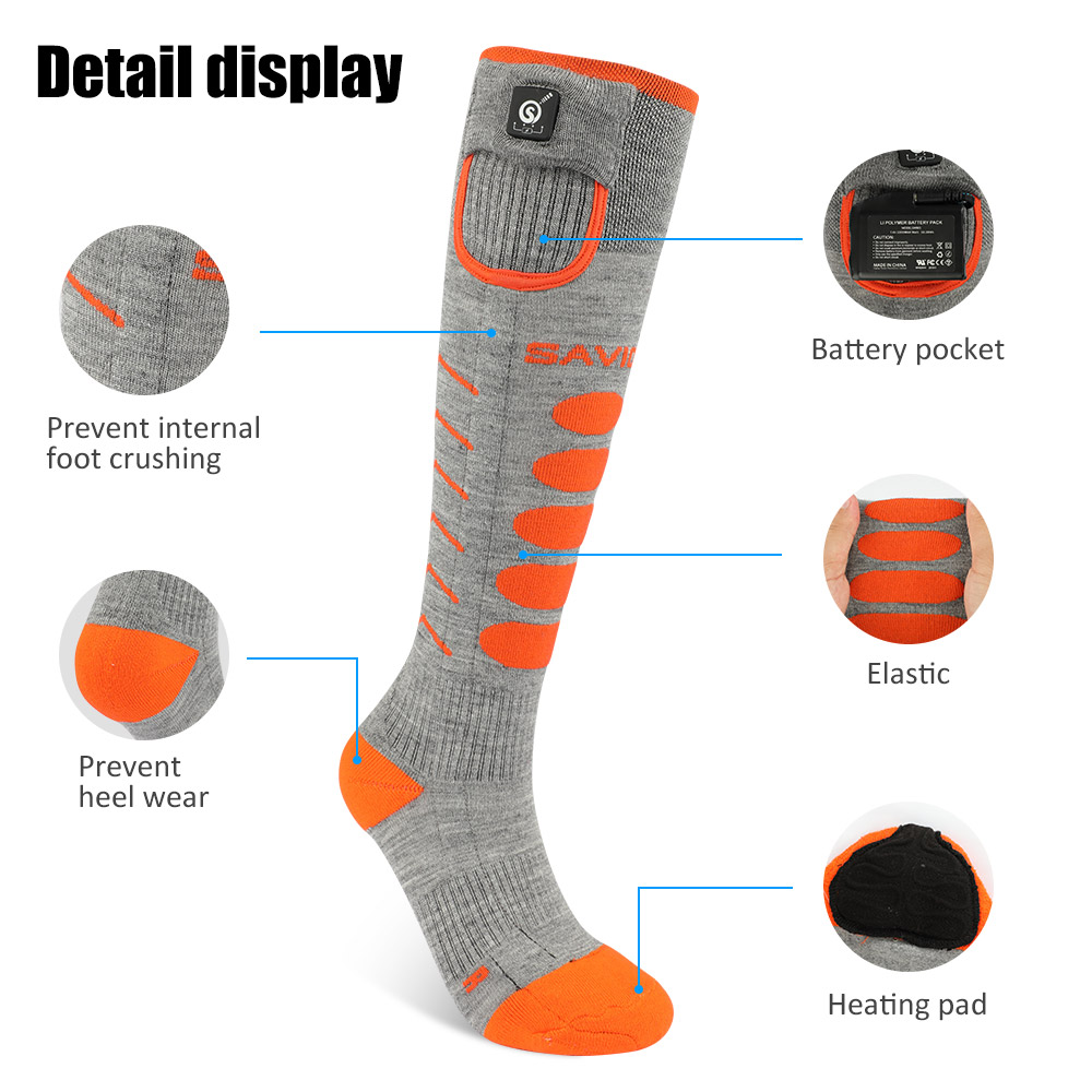 Savior Ski Socks Bluetooth Montreal grey/orange