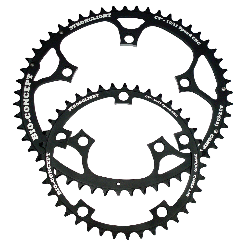 Stronglight Kettenblatt,TYPE S, 110,7075-T6, 34, black, 10/9 Speeds,CSA+,Double in, 5 arms
