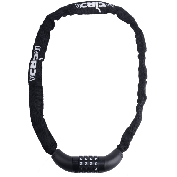 Kettenschloss, Zahlenkombination, Nylon schwarz, Länge: 75 cm, Ø 3.5 mm, 10er Set
