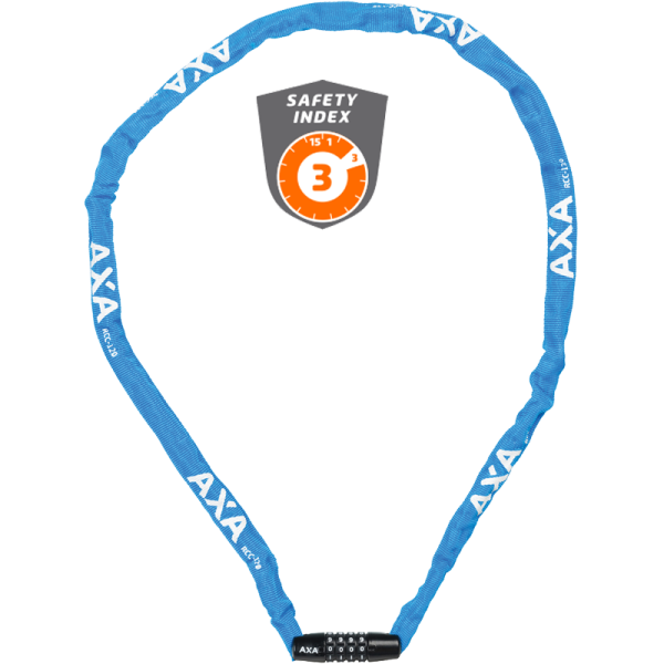 Kettenschloss, Zahlenkombination, RIGID Code, Nylon BLUE, Länge: 120 cm, Ø 3.5 mm