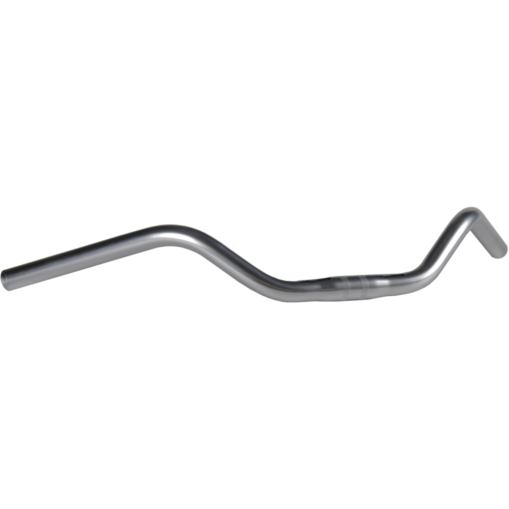 Ergotec Lenker, 25.4, CRUISER, Width:590 Rise:76 GL:175 Back/Up-Sweep:52°/0° AL5000 silver SafetyLevel2