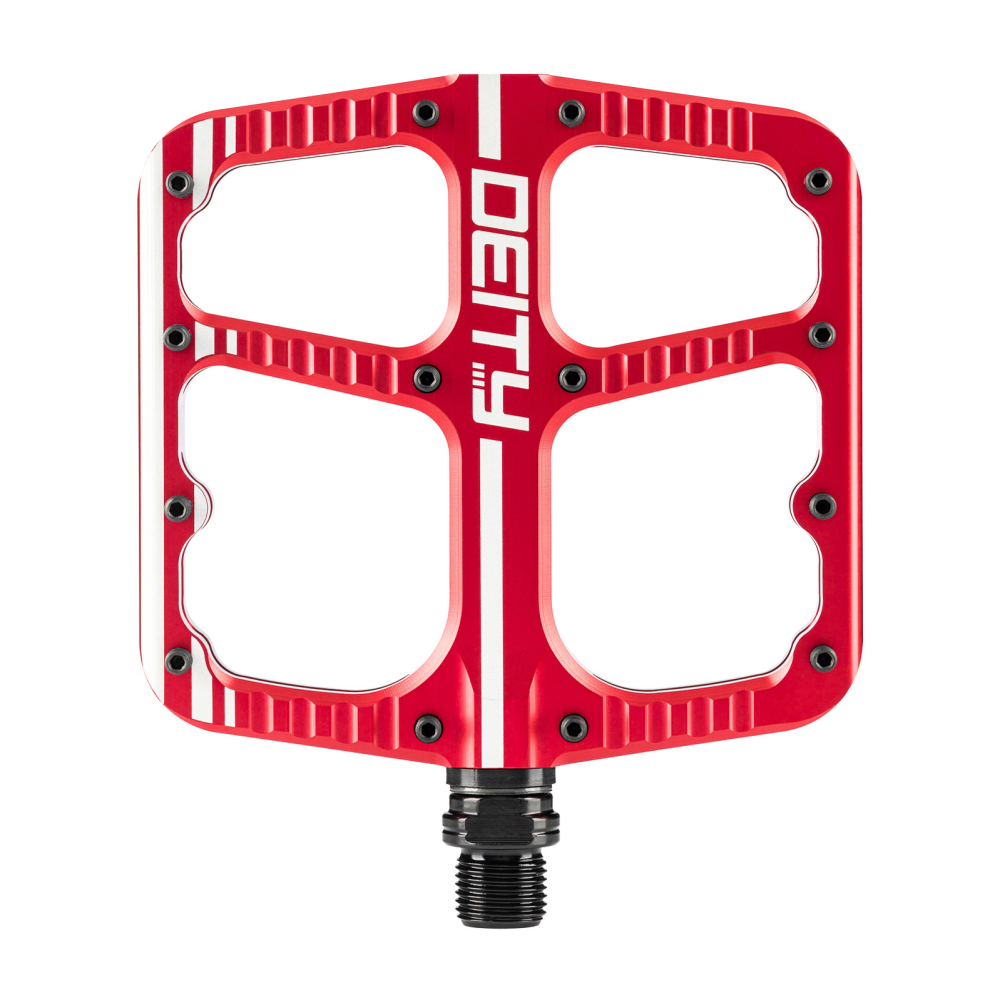 Deity Flat Trak Pedale. Red.