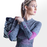 X-BIONIC Women Energy Accumulator 4.0 Melange Shirt LG SL grey melange/pink